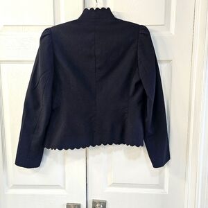 Vintage Haberdasher Elegant Black Cocktail Scalloped Jacket Small